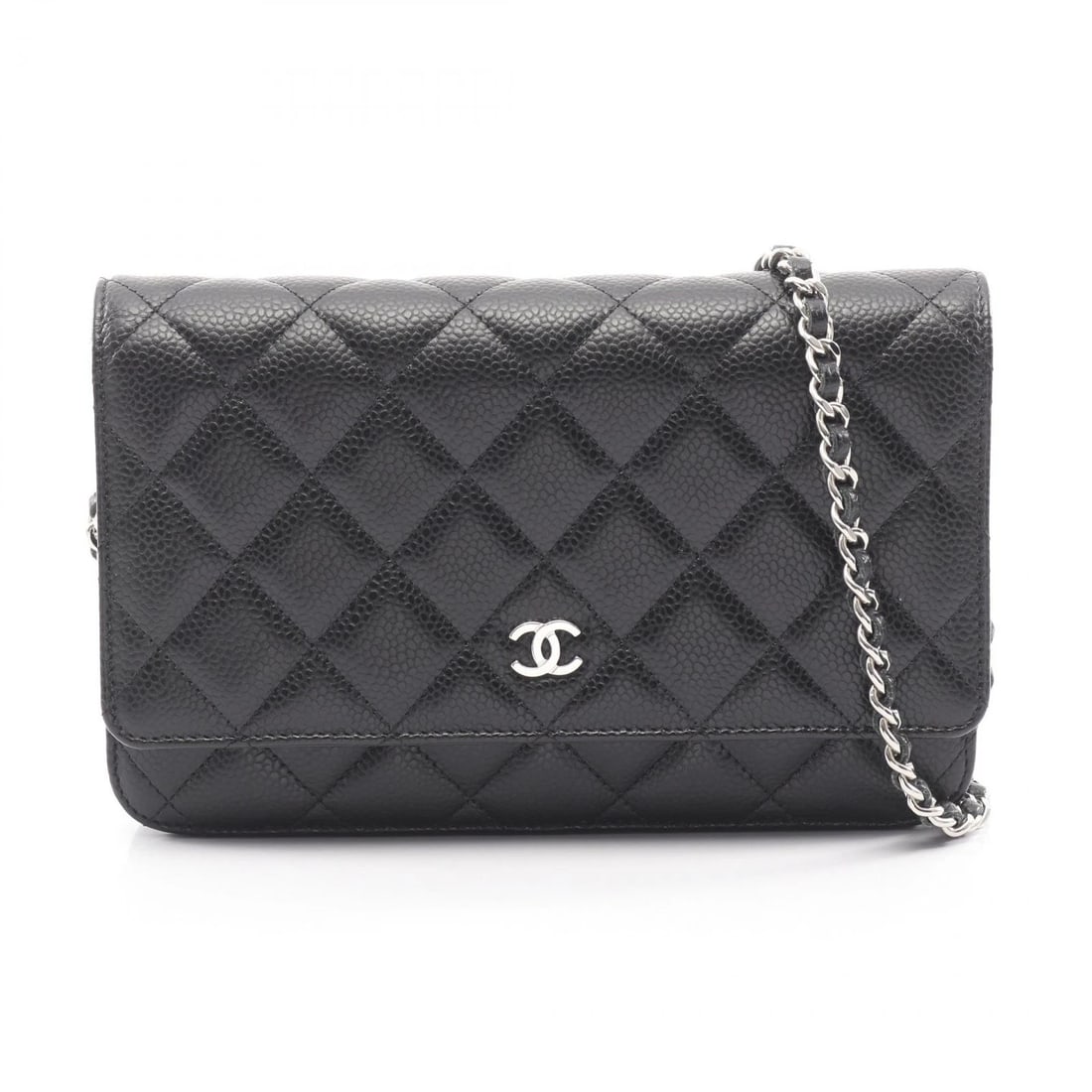 CHANEL MATELASSE CHAIN SHOULDER CROSSBODY BAG WALLET: CHANEL Matelasse Chain Shoulder Crossbody Bag Wallet Brand: CHANEL Type: Shoulder Bag Material: Grained Calfskin leather Color: Black??ish colors Size: (H:4.7" x W:7.5" x D:1.4") Accessories: None