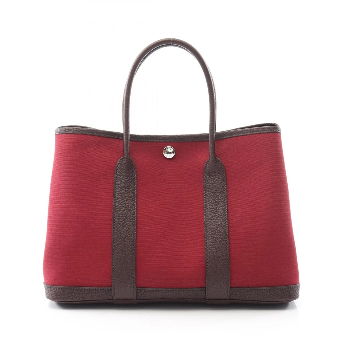 HERMES GARDEN PARTY TPM TOTE HAND BAG: HERMES Garden party TPM Tote hand Bag Brand: HERMES Type: Tote Bag Material: Toile officier × canvas × Calfskin (cowhide) × Toile officier / Buffalo leather Color: Rouge imperial / Bordeaux??ish co