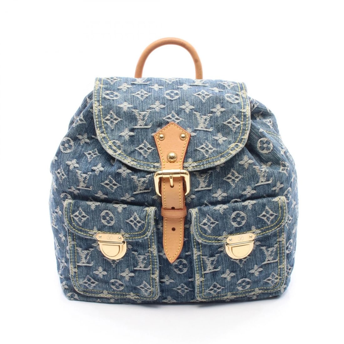 LOUIS VUITTON SAC A DOS GM RUCKSACK BACKPACK: LOUIS VUITTON Sac a Dos GM Rucksack Backpack Brand: LOUIS VUITTON Type: Rucksack Backpack Material: Monogram denim × denim × leather Color: Blue??ish colors Size: (H:12.6" x W:10.8" x D:5.9") Acce