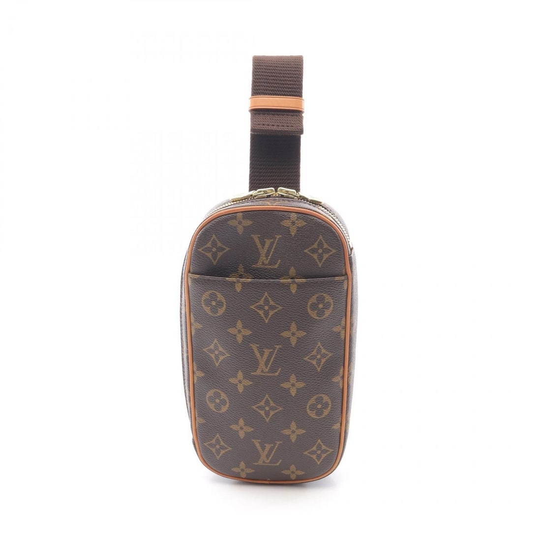 LOUIS VUITTON POCHETTE GANGE WAIST BAG: LOUIS VUITTON Pochette Gange Waist bag Brand: LOUIS VUITTON Type: Waist bag Body bag Material: Monogram × PVC coated canvas × leather Color: Brown??ish colors Size: (H:8.7" x W:4.7" x D:2.0")