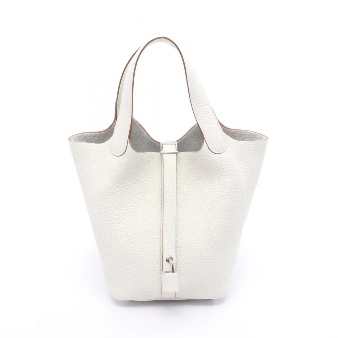 HERMES PICOTIN LOCK ECLAT PM HANDBAG CLEMENCE LEATHER: HERMES Picotin Lock Eclat PM Handbag Clemence leather Brand: HERMES Type: Handbag Material: Taurillon Clemence × leather × Taurillon Clemence Color: New White / White??ish colors × Green??ish color