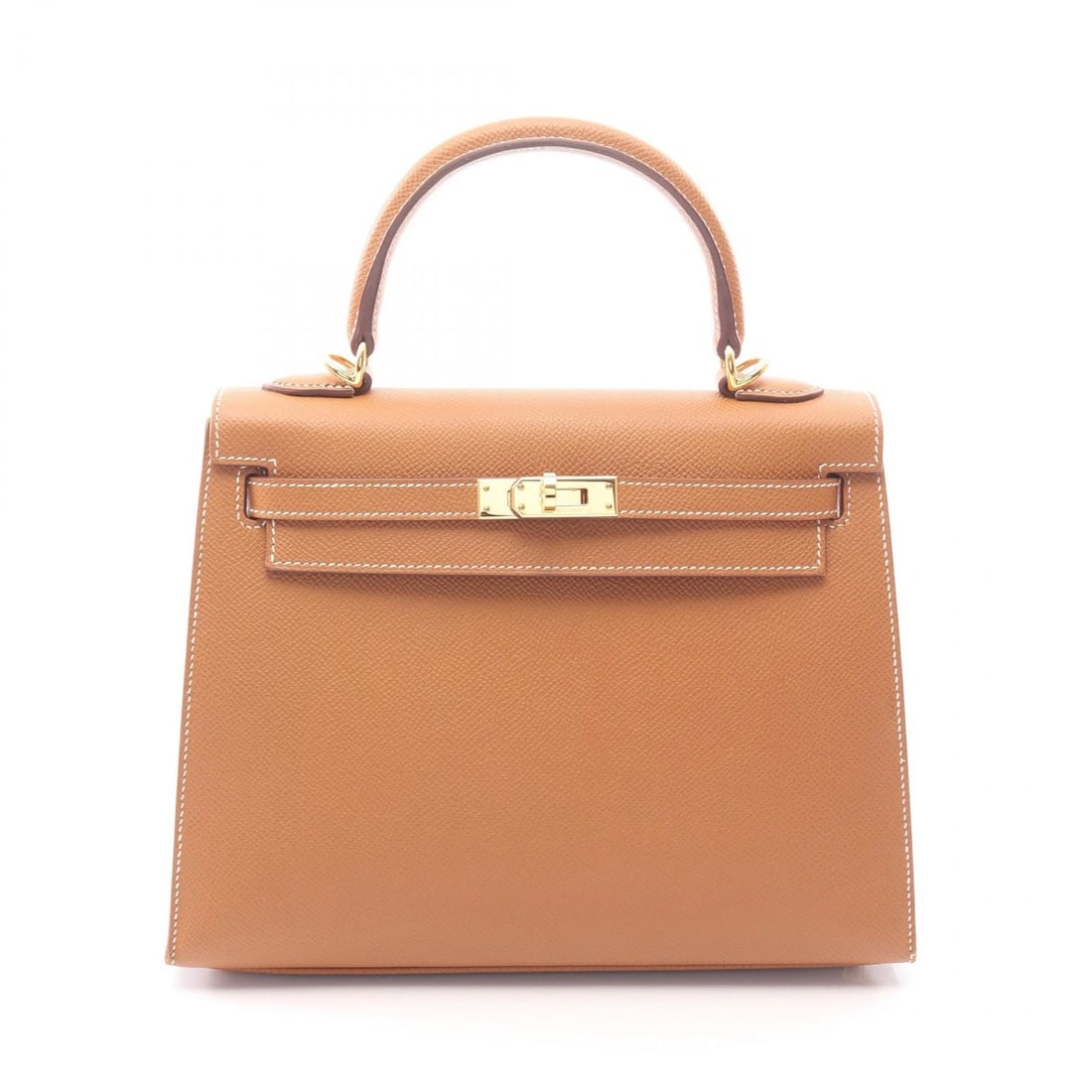 HERMES KELLY 25 OUTSIDE STITCHED SHOULDER HANDBAG: HERMES Kelly 25 Outside Stitched shoulder Handbag Brand: HERMES Type: Handbag Material: Epsom × Epsom Color: Gold / Brown??ish colors Size: (H:7.5" x W:9.6" x D:3.7") Accessories: None Acc