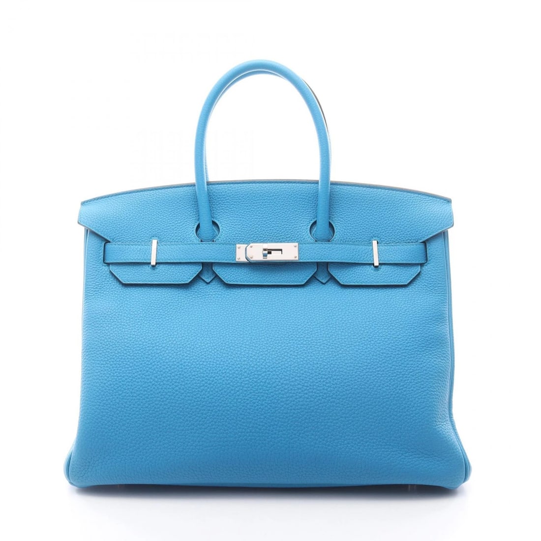 HERMES BIRKIN 35 HANDBAG TOGO LEATHER: HERMES Birkin 35 Handbag Togo leather Brand: HERMES Type: Handbag Material: Togo leather × leather × Togo leather Color: Blue zanzibar / Blue??ish colors Size: (H:11.0" x W:13.8" x D:7.1") Accesso