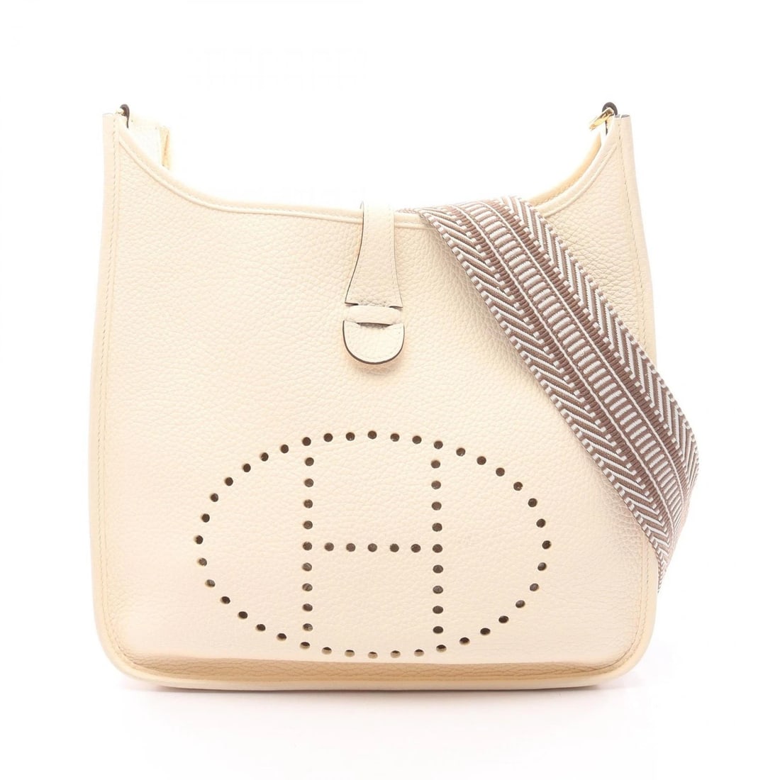 HERMES EVELYNE 3 PM SHOULDER BAG Z TAURILLON CLEMENCE: HERMES Evelyne 3 PM Shoulder Bag Z Taurillon Clemence Brand: HERMES Type: Shoulder Bag Material: Taurillon Clemence × leather × Taurillon Clemence Color: Nata / Beige??ish colors Size: (H:10.4" x W: