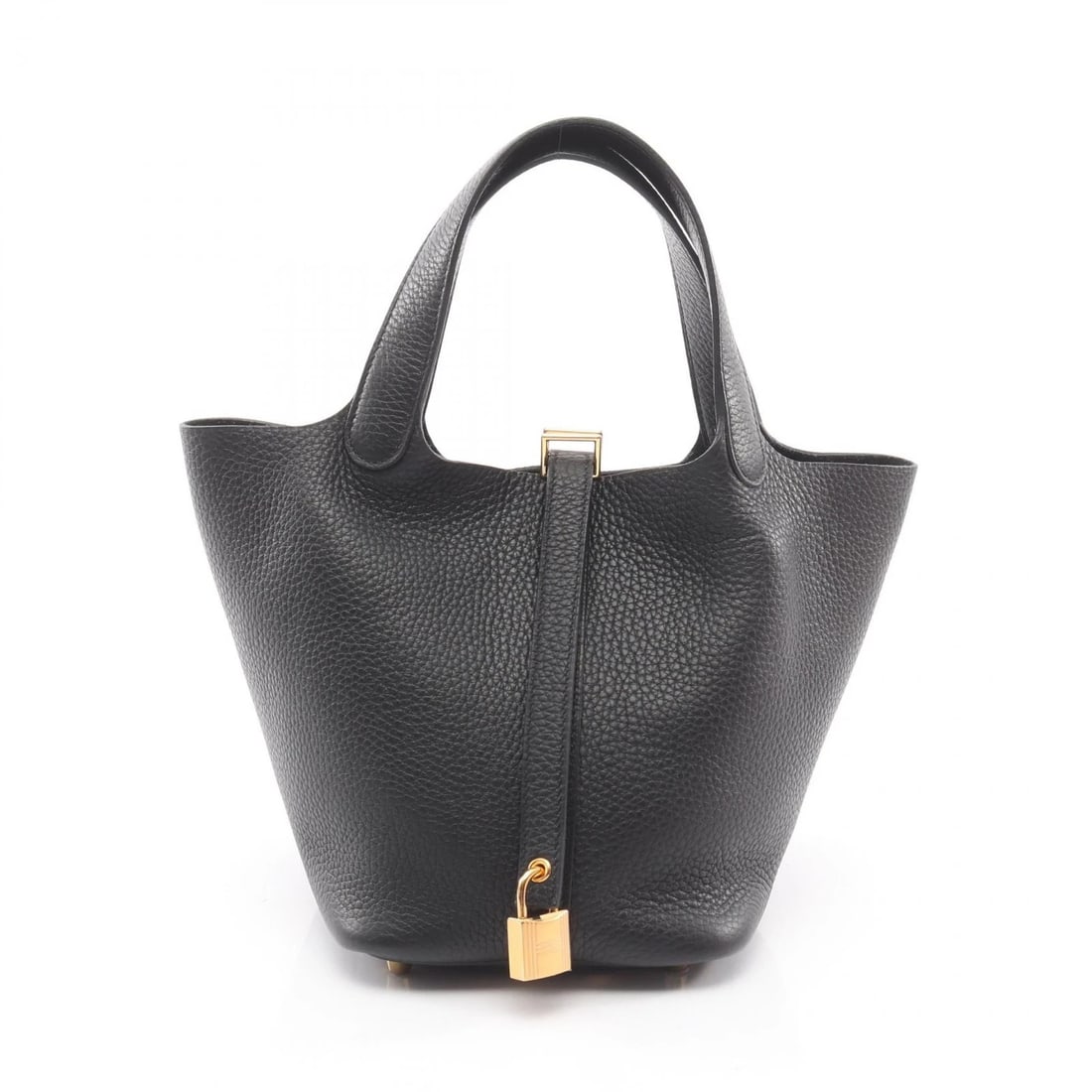 HERMES PICOTIN LOCK PM TOTE HANDBAG CLEMENCE LEATHER: HERMES Picotin Lock PM Tote Handbag Clemence leather Brand: HERMES Type: Handbag Material: Taurillon Clemence × leather × Taurillon Clemence Color: Black??ish colors Size: (H:7.3" x W:7.5" x D:5.3")
