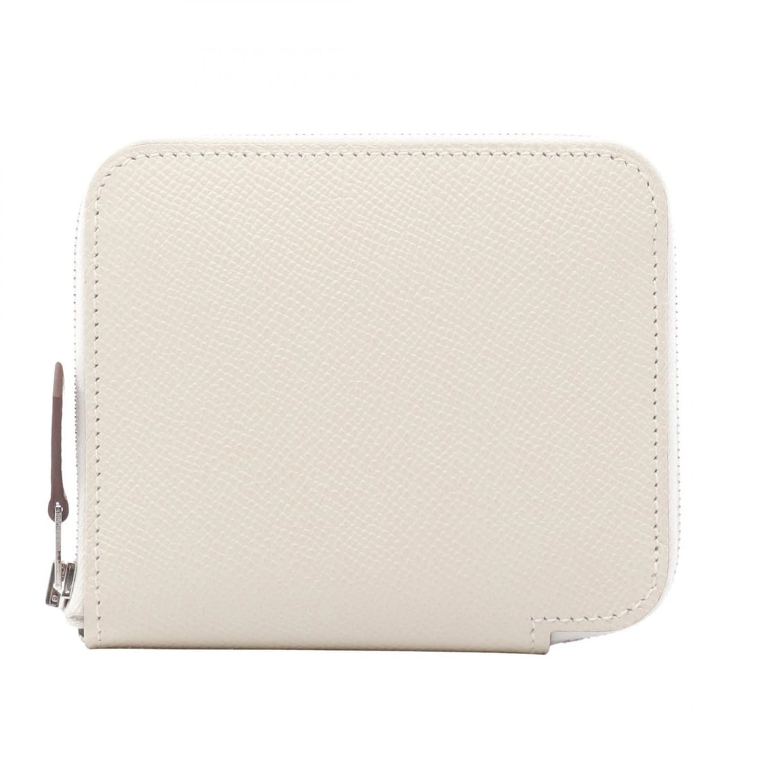 HERMES AZAP COMPACT SILK IN AROUND ZIP WALLET PURSE: HERMES Azap Compact Silk In Around zip wallet purse Brand: HERMES Type: Round wallet Material: Epsom × Epsom Color: Beige??ish colors Size: (H:3.7" x W:4.3"x D:0.6) Accessories: None Acces