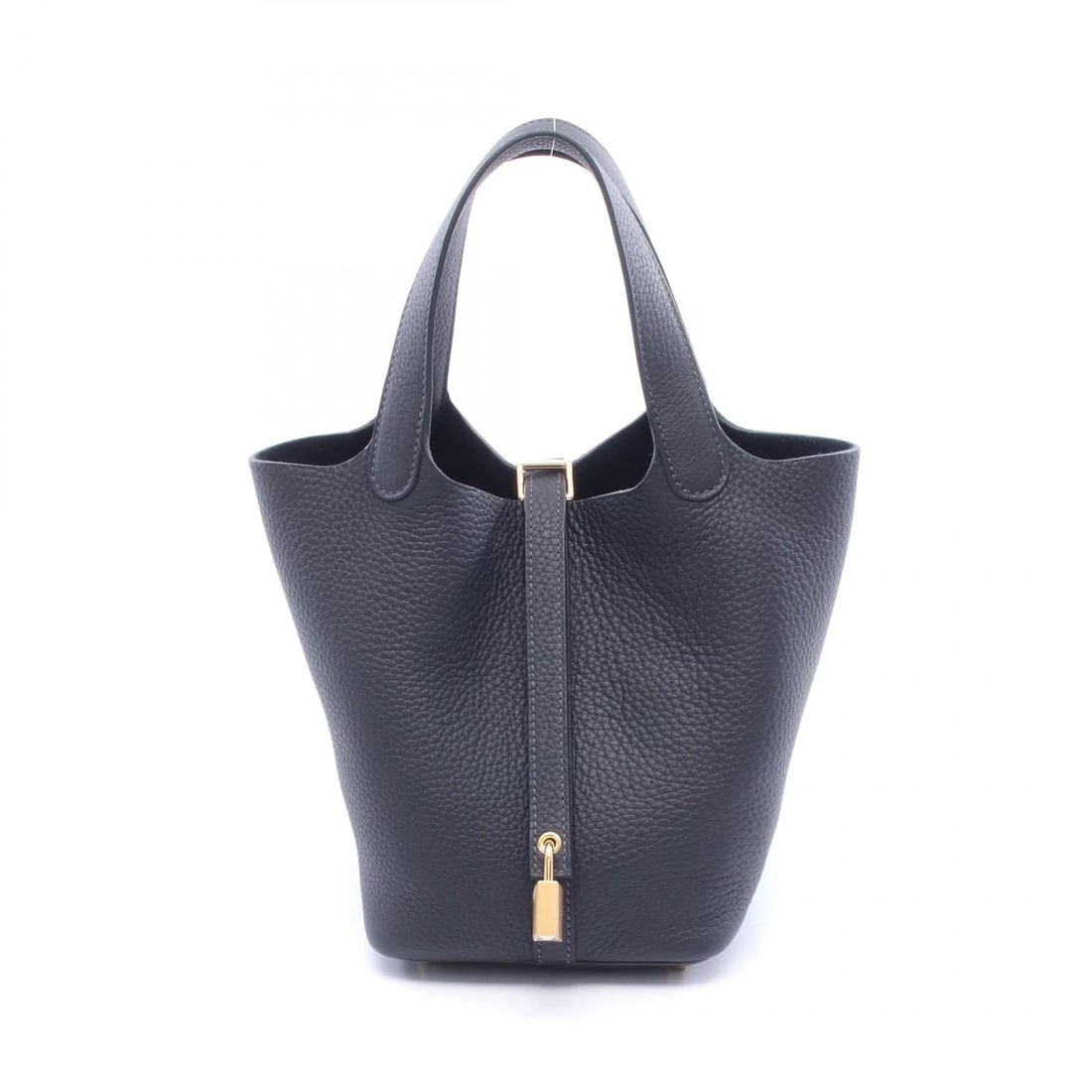 HERMES PICOTIN LOCK PM TOTE BUCKET HANDBAG: HERMES Picotin Lock PM tote bucket Handbag Brand: HERMES Type: Handbag Material: Taurillon Clemence × leather × Taurillon Clemence Color: Caban / Navy??ish colors Size: (H:7.3" x W:7.5" x D:5.3")