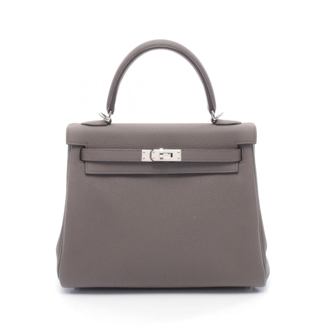HERMES KELLY 25 SHOULDER HANDBAG TOGO: HERMES Kelly 25 Shoulder Handbag Togo Brand: HERMES Type: Handbag Material: Togo leather × leather × Togo leather Color: Etain / Gray??ish colors Size: (H:7.5" x W:9.6" x D:3.7") Accessories: None