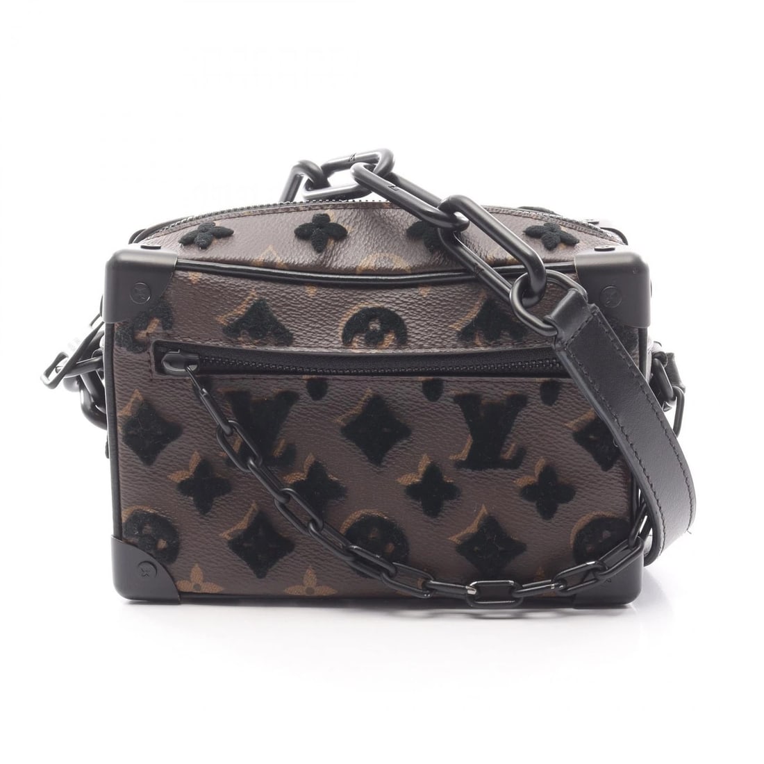 LOUIS VUITTON MINI SOFT TRUNK CROSSBODY SHOULDER BAG: LOUIS VUITTON Mini Soft Trunk crossbody Shoulder Bag Brand: LOUIS VUITTON Type: Shoulder Bag Material: PVC coated canvas × leather Color: Black / Brown??ish colors × Black??ish colors Size: (H:4.9" 