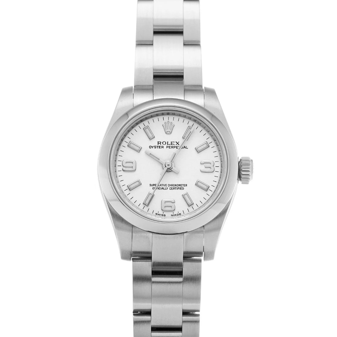 ROLEX OYSTER PERPETUAL WHITE WATCH: ROLEX Oyster Perpetual White WATCH Brand: ROLEX Type: Wristwatch Material: Band Material Stainless steel, Case Material Stainless steel Color: Dial Color White Size: ??Case? H/about 26mm W/about 26mm