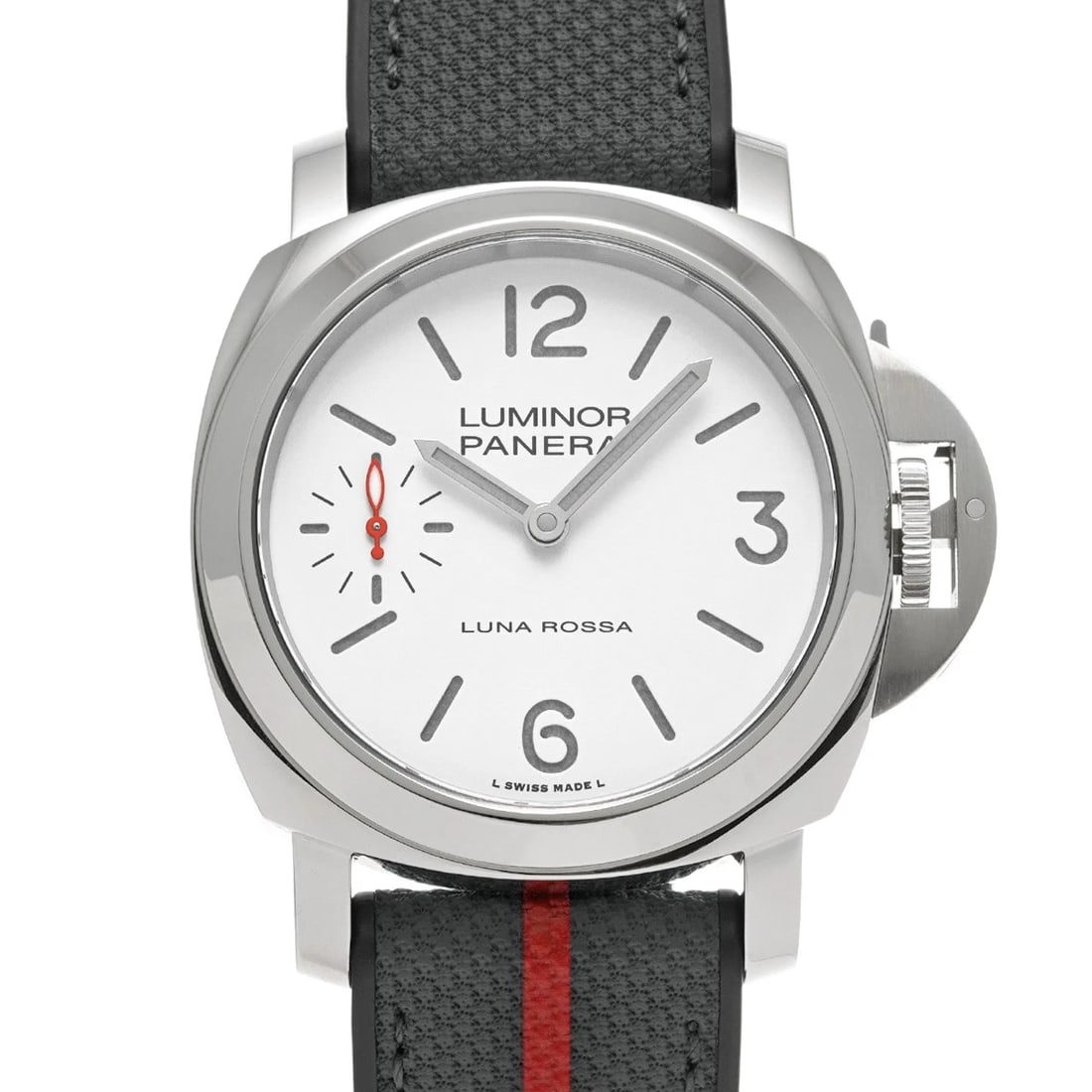 PANERAI LUMINOR LUNA ROSSA LIMITED EDITION WHITE WATCH: PANERAI Luminor Luna Rossa Limited Edition White WATCH Brand: PANERAI Type: Wristwatch Material: Band Material rubber, Case Material Stainless steel Color: Dial Color White Size: ??Case? H/about 44mm 
