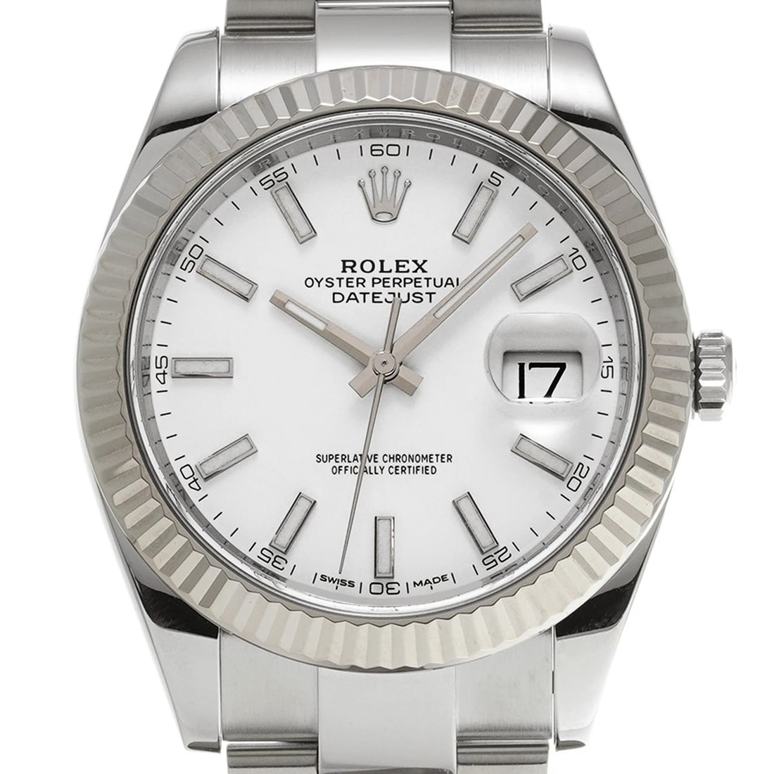 ROLEX DATEJUST WHITE WATCH - 4