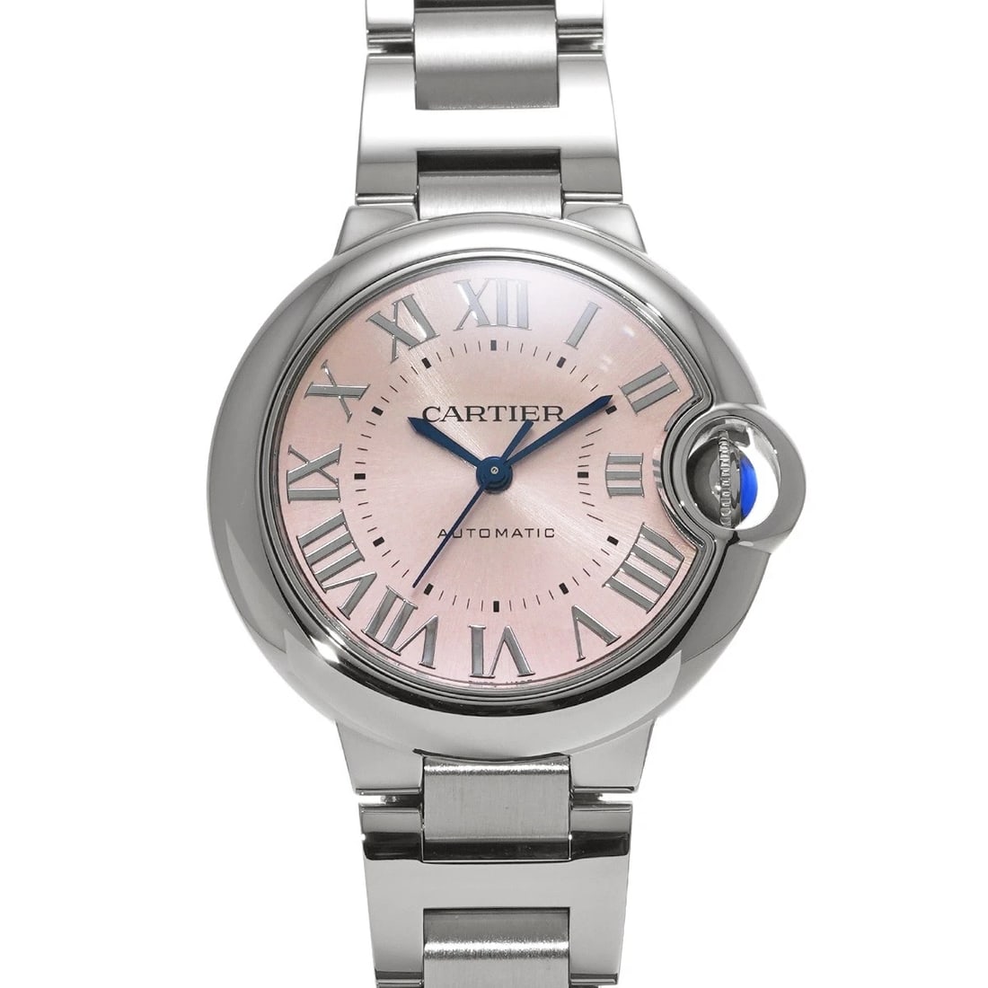 CARTIER BALLON BLEU DE CARTIER PINK WATCH: CARTIER Ballon Bleu de Cartier Pink WATCH Brand: CARTIER Type: Wristwatch Material: Band Material Stainless steel, Case Material Stainless steel Color: Dial Color Pink Size: ??Case? H/about 33mm W/abo