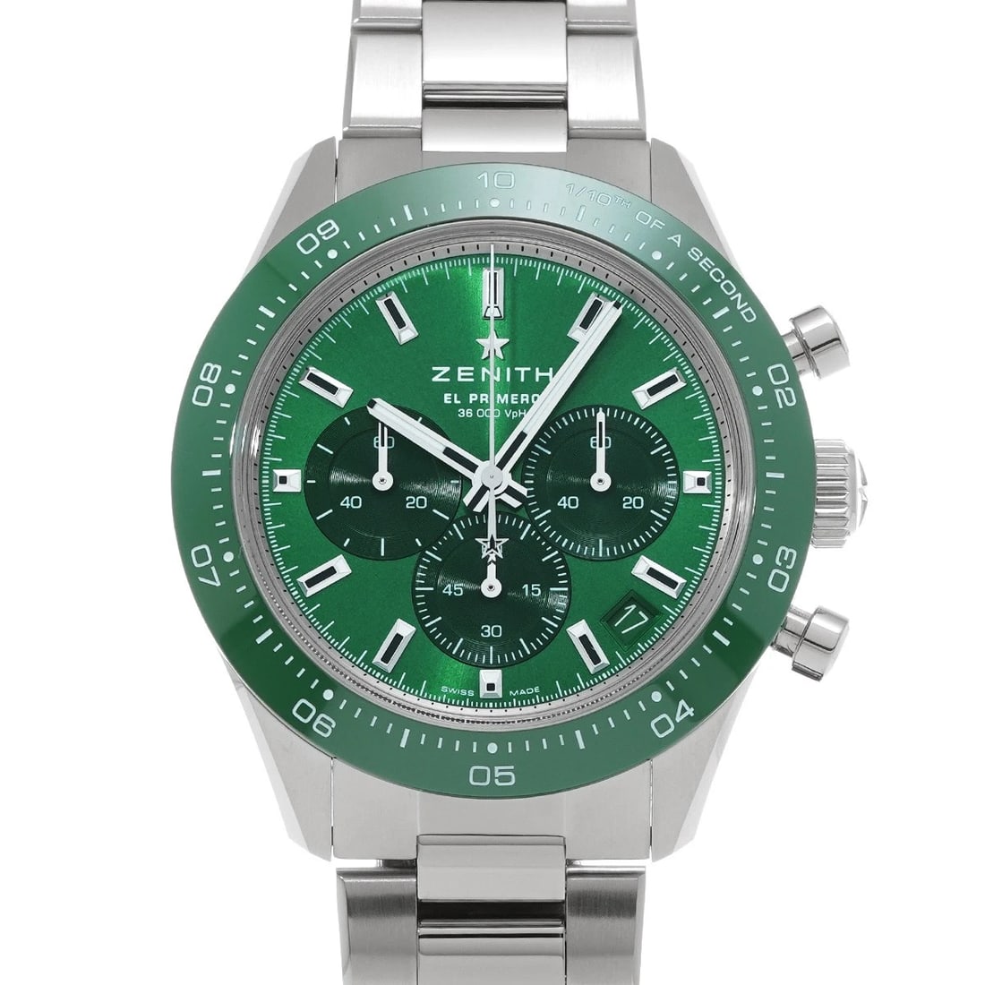 ZENITH CHRONOMASTER SPORT YOSHIDA SPECIAL EDITION GREEN WATCH: ZENITH Chronomaster Sport Yoshida Special Edition Green WATCH Brand: ZENITH Type: Wristwatch Material: Band Material Stainless steel, Case Material Stainless steel Color: Dial Color Green Size: ??Case