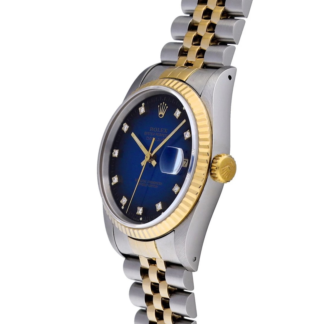 ROLEX DATEJUST BLUE GRADIENT/DIAMOND WATCH - 2