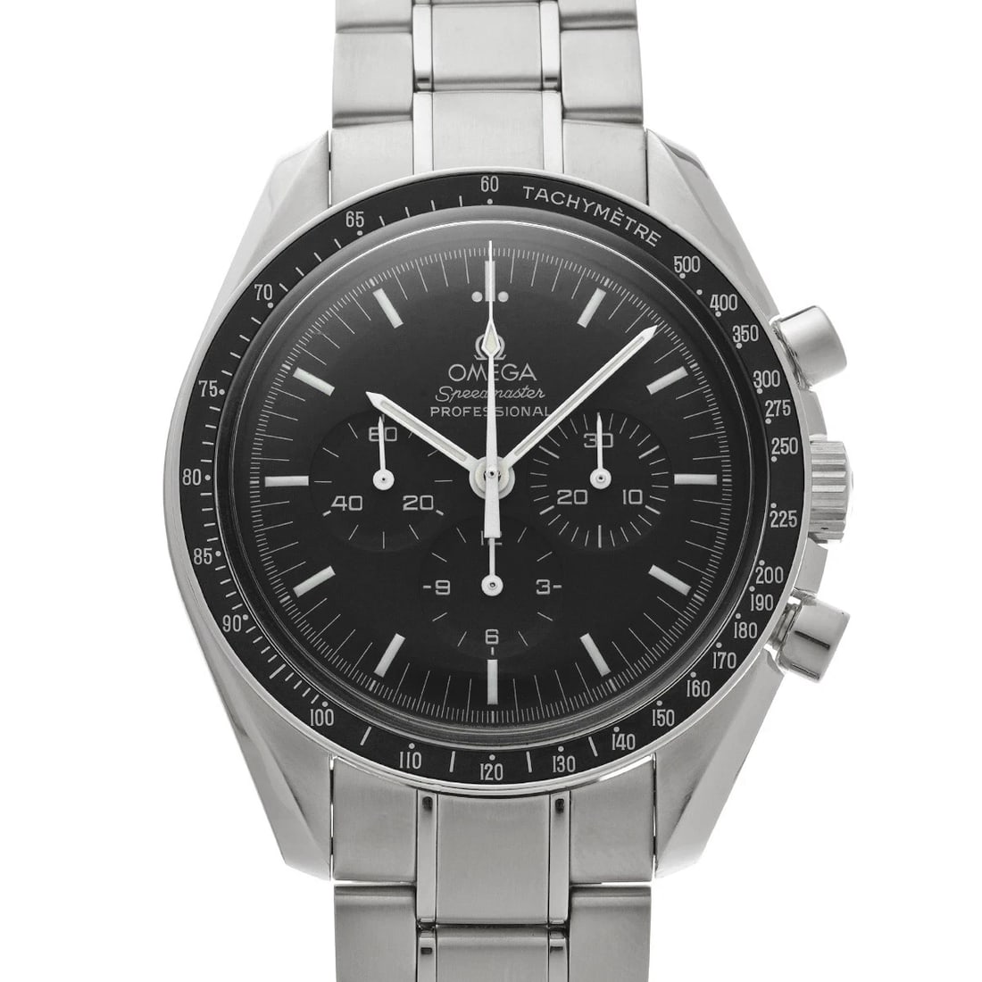 OMEGA SPEEDMASTER MOONWATCH PROFESSIONAL BLACK WATCH: OMEGA Speedmaster Moonwatch Professional Black WATCH Brand: OMEGA Type: Wristwatch Material: Band Material Stainless steel, Case Material Stainless steel Color: Dial Color Black Size: Case Size 42 mm 