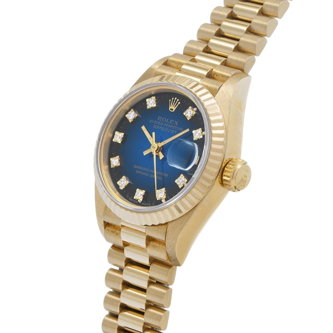 ROLEX DATEJUST BLUE GRADIENT/DIAMOND WATCH - 2
