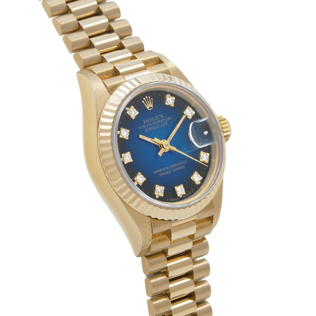 ROLEX DATEJUST BLUE GRADIENT/DIAMOND WATCH - 3