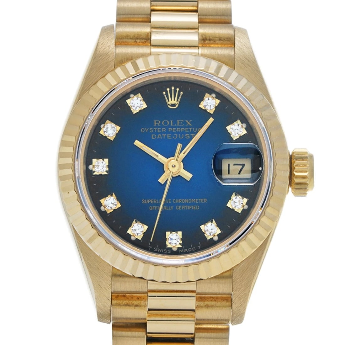 ROLEX DATEJUST BLUE GRADIENT/DIAMOND WATCH - 4