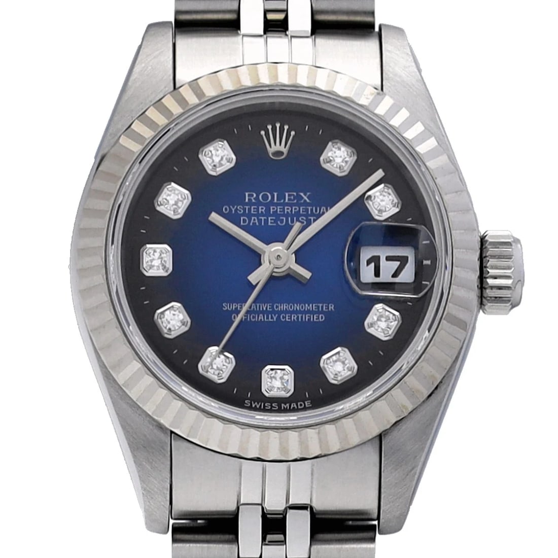 ROLEX DATEJUST BLUE GRADIENT/DIAMOND WATCH - 4