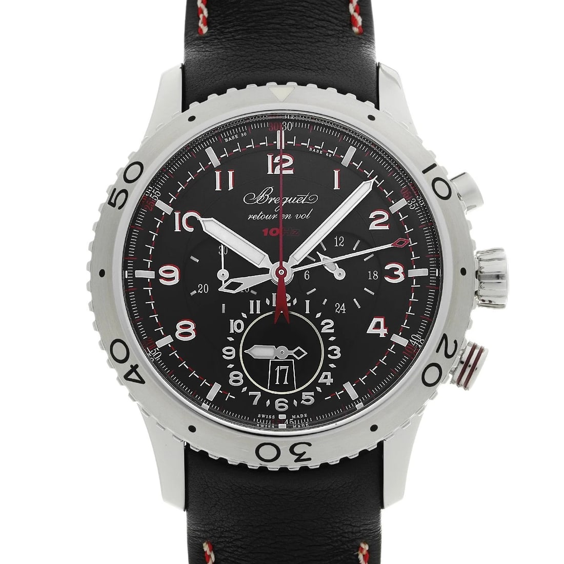 BREGUET TYPE XXII BLACK WATCH: Breguet Type XXII Black WATCH Brand: Breguet Type: Wristwatch Material: Band Material leather, Case Material Stainless steel Color: Dial Color Black Size: ??Case? H/about 44mm W/about 44mm D/about 18m