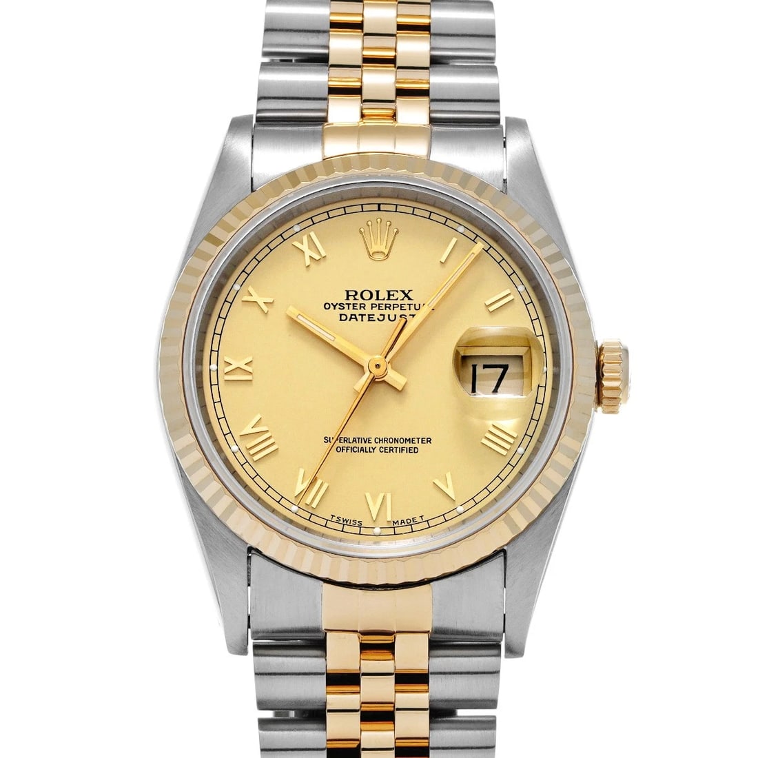 ROLEX DATEJUST CHAMPAGNE WATCH: ROLEX Datejust Champagne WATCH Brand: ROLEX Type: Wristwatch Material: Band Material Stainless steel/Yellow Gold, Case Material Stainless steel Color: Dial Color Champagne Size: ??Case? H/about 36mm W