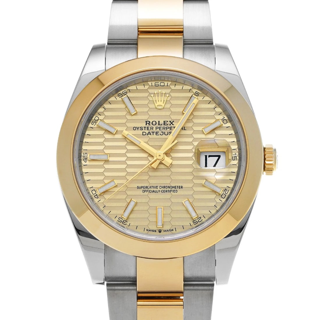ROLEX DATEJUST CHAMPAGNE FLUTED MOTIF WATCH (1 of 4)