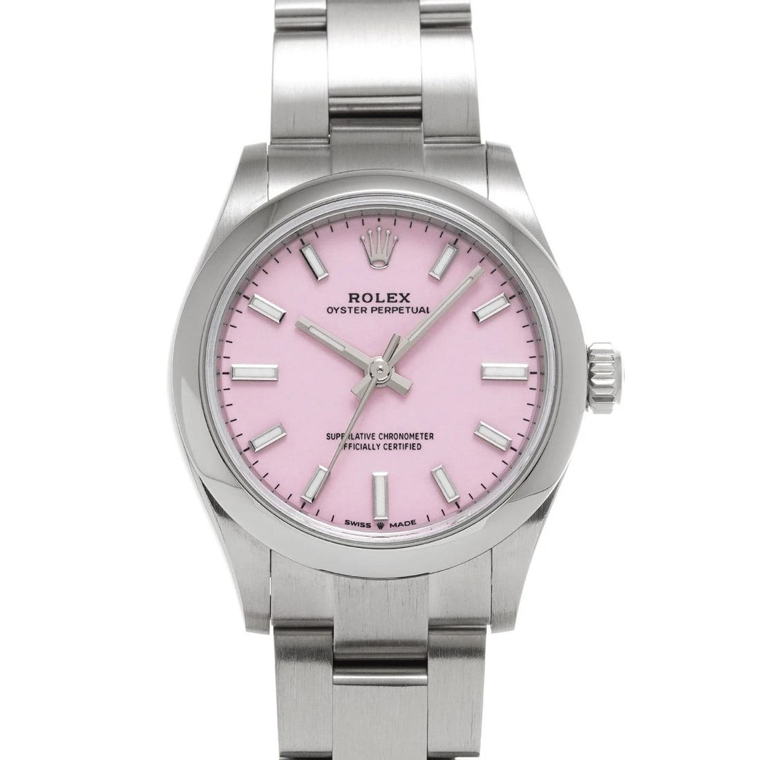 ROLEX OYSTER PERPETUAL CANDY PINK WATCH: ROLEX Oyster Perpetual Candy Pink WATCH Brand: ROLEX Type: Wristwatch Material: Band Material Stainless steel, Case Material Stainless steel Color: Dial Color Candy Pink Size: ??Case? H/about 31mm W/a