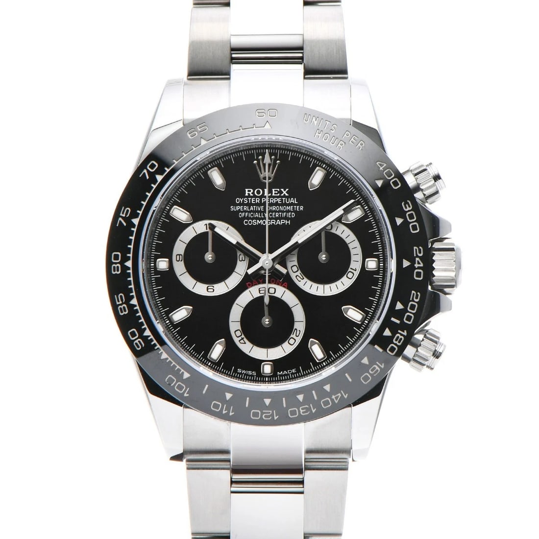 ROLEX COSMOGRAPH DAYTONA BLACK WATCH: ROLEX Cosmograph Daytona Black WATCH Brand: ROLEX Type: Wristwatch Material: Band Material Stainless steel, Case Material Stainless steel Color: Dial Color Black Size: ??Case? H/about 40mm W/about 40m