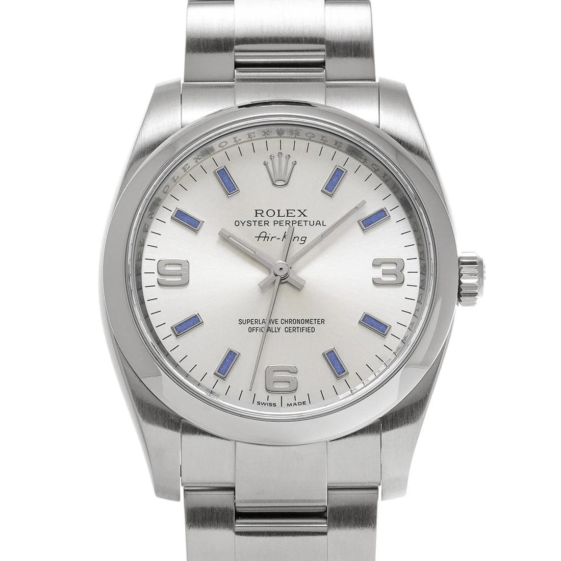ROLEX AIR-KING SILVER WATCH: ROLEX Air-King Silver WATCH Brand: ROLEX Type: Wristwatch Material: Band Material Stainless steel, Case Material Stainless steel Color: Dial Color Silver Size: ??Case? H/about 34mm W/about 34mm D/abou