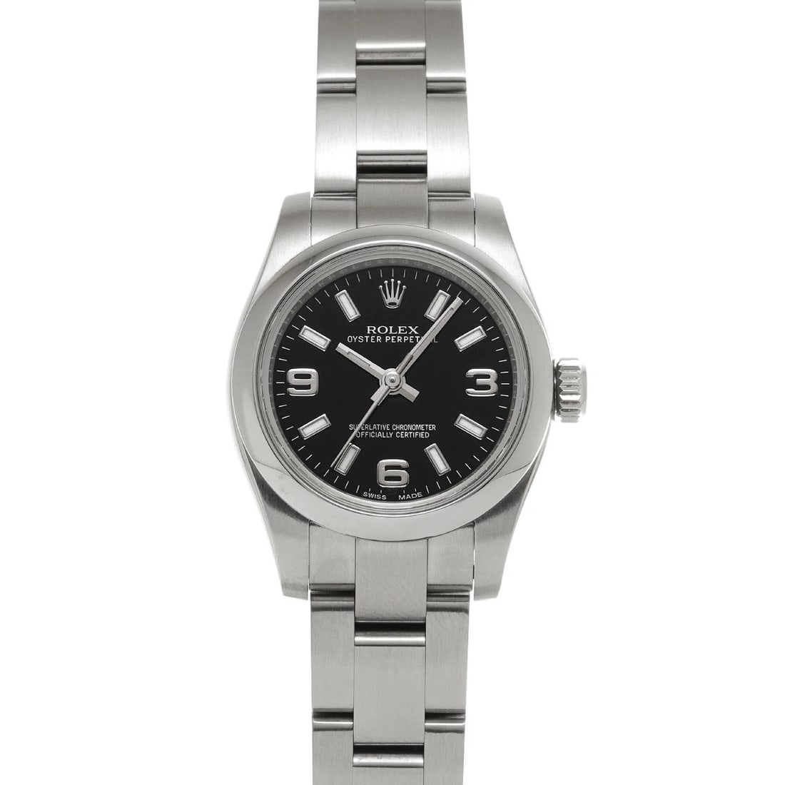 ROLEX OYSTER PERPETUAL BLACK WATCH: ROLEX Oyster Perpetual Black WATCH Brand: ROLEX Type: Wristwatch Material: Band Material Stainless steel, Case Material Stainless steel Color: Dial Color Black Size: ??Case? H/about 26mm W/about 26mm 