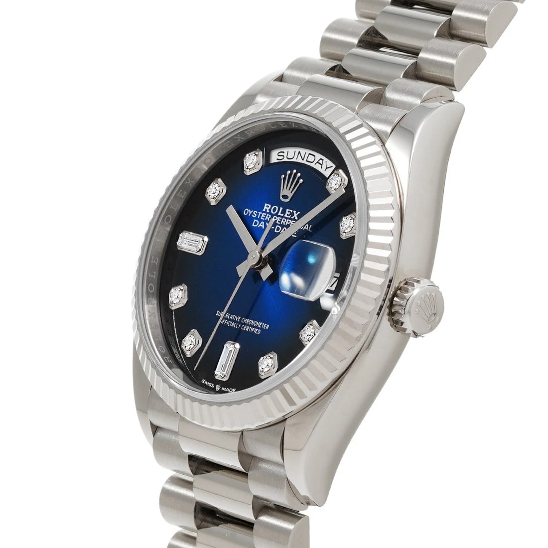 ROLEX DAY-DATE BLUE OMBRE/DIAMOND WATCH - 2