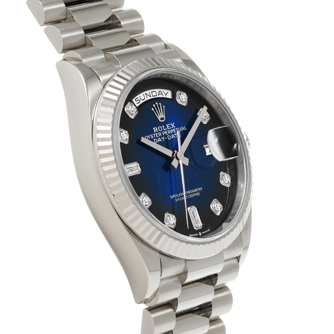 ROLEX DAY-DATE BLUE OMBRE/DIAMOND WATCH - 3