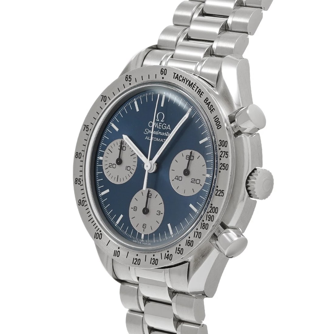 OMEGA SPEEDMASTER AUTOMATIC BLUE/SILVER WATCH - 2
