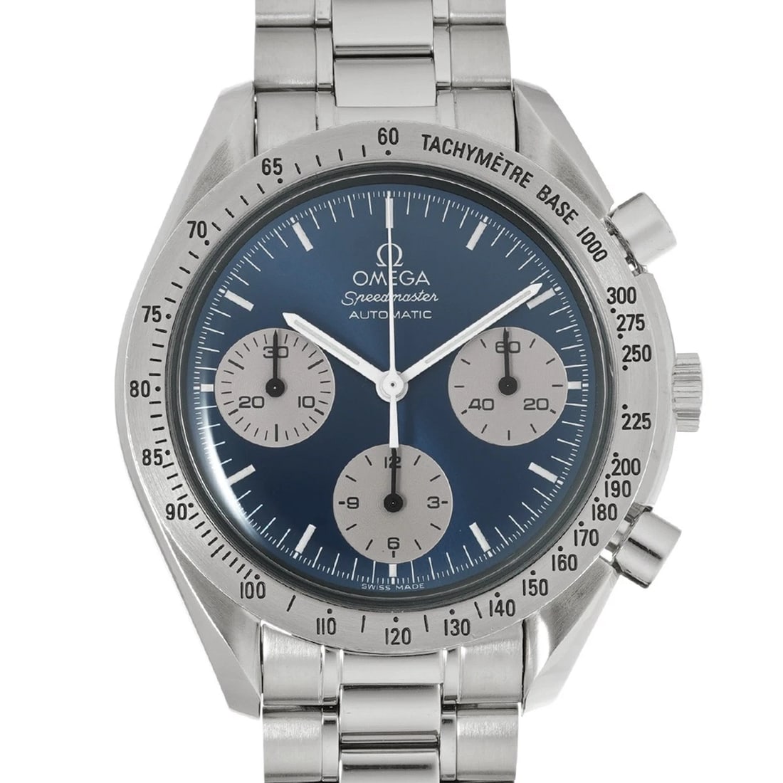OMEGA SPEEDMASTER AUTOMATIC BLUE/SILVER WATCH - 4