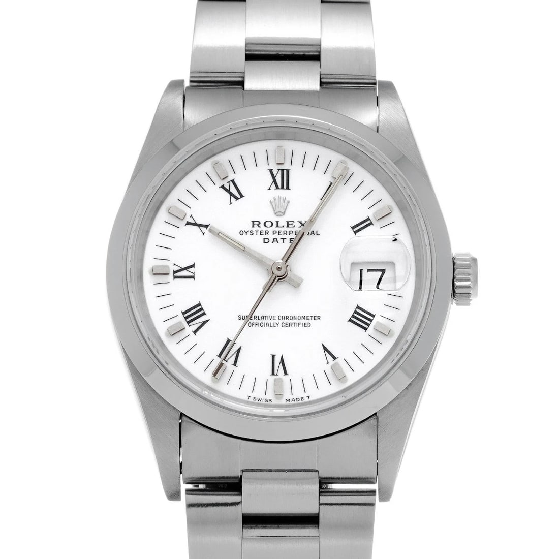 ROLEX OYSTER PERPETUAL DATE WHITE WATCH: ROLEX Oyster Perpetual Date White WATCH Brand: ROLEX Type: Wristwatch Material: Band Material Stainless steel, Case Material Stainless steel Color: Dial Color White Size: ??Case? H/about 34mm W/about 
