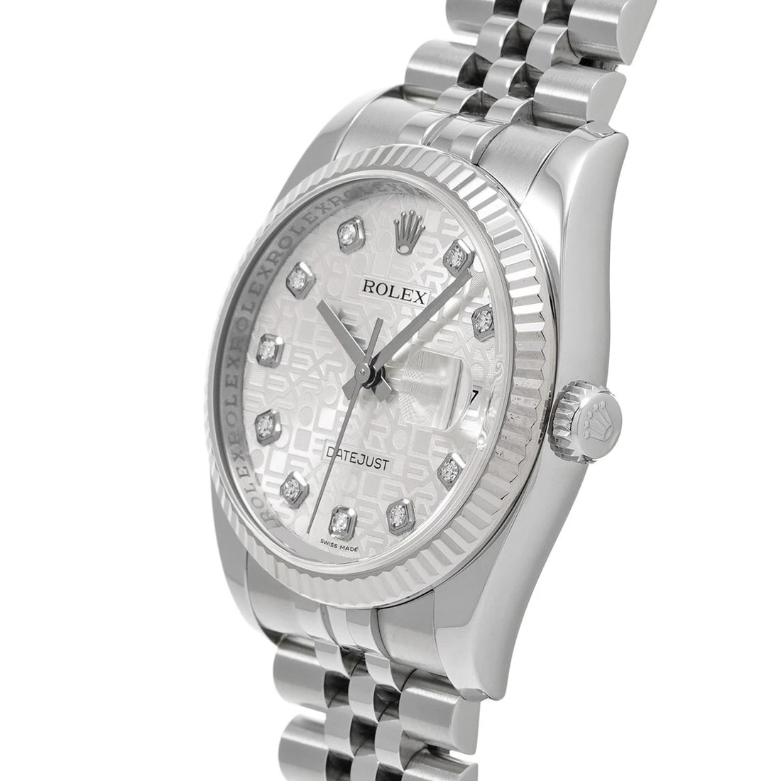 ROLEX DATEJUST SILVER COMPUTER/DIAMOND WATCH - 2