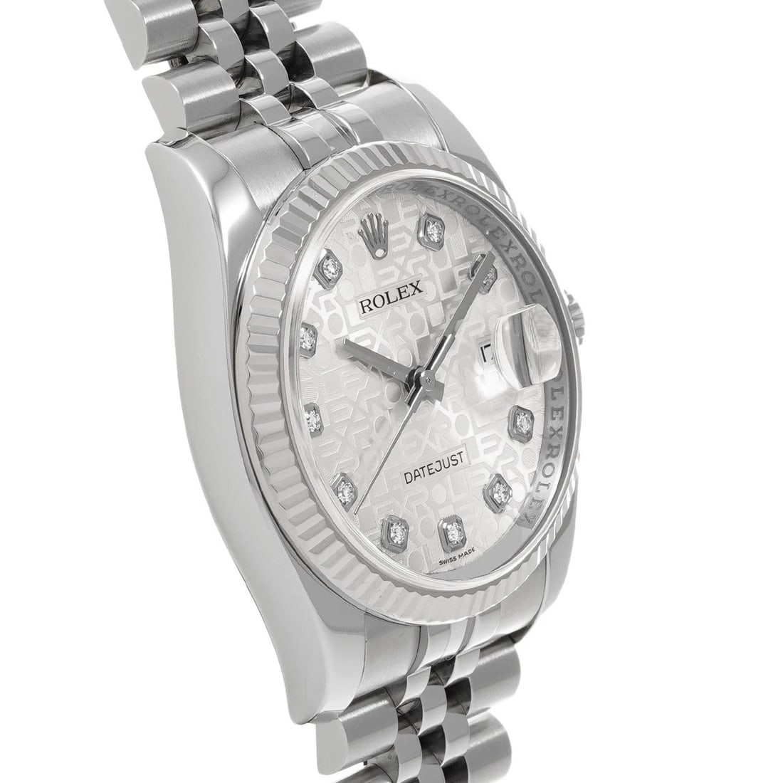 ROLEX DATEJUST SILVER COMPUTER/DIAMOND WATCH - 3