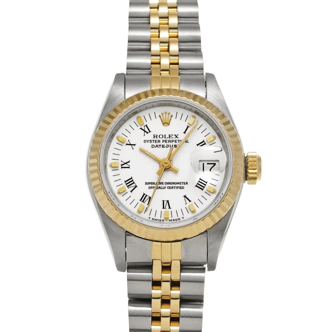ROLEX DATEJUST WHITE WATCH: ROLEX Datejust White WATCH Brand: ROLEX Type: Wristwatch Material: Band Material Stainless steel/Yellow Gold, Case Material Stainless steel Color: Dial Color White Size: ??Case? H/about 38mm W/about