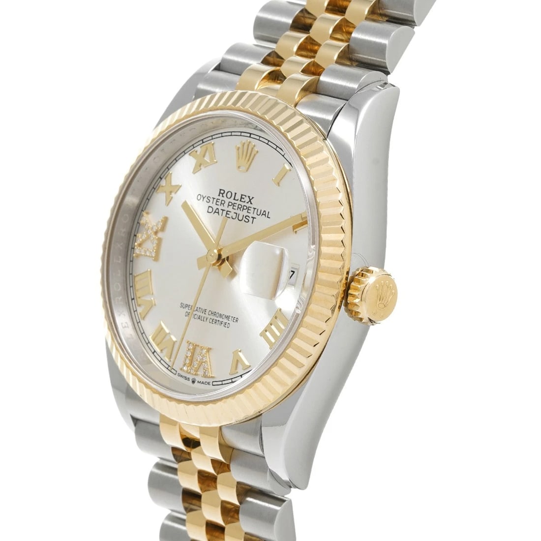 ROLEX DATEJUST SILVER/DIAMOND WATCH - 2