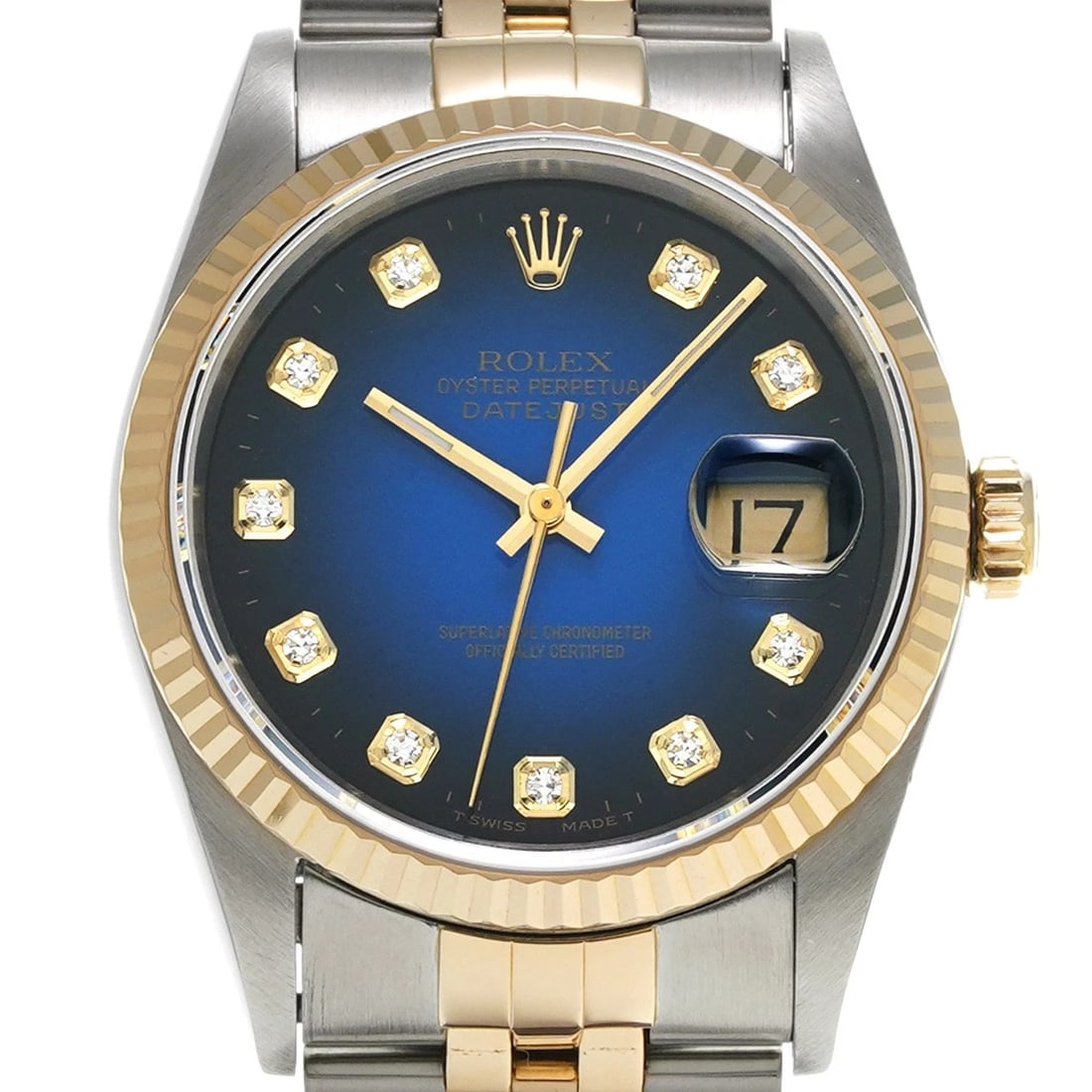 ROLEX DATEJUST BLUE GRADIENT/DIAMOND WATCH - 4