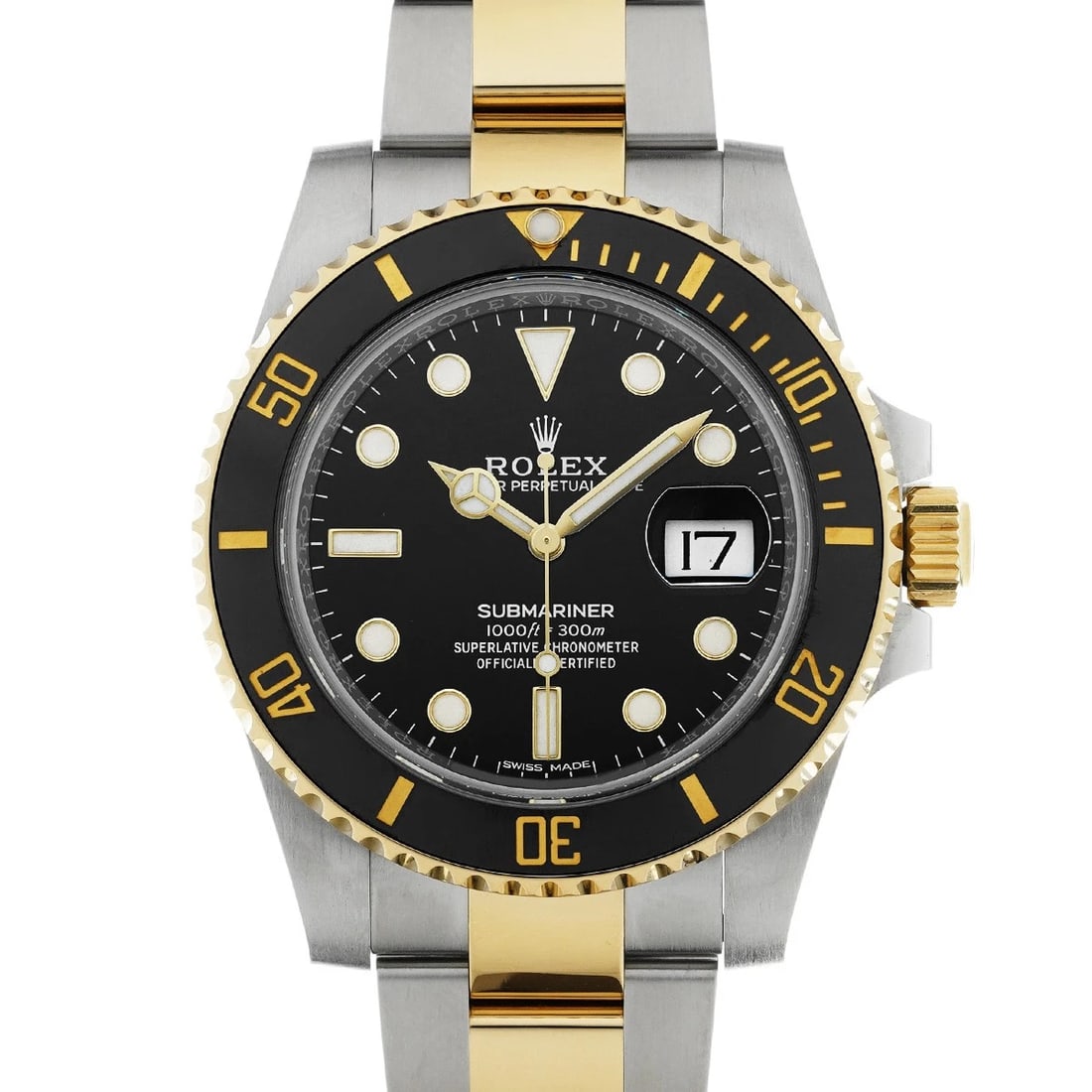 ROLEX SUBMARINER DATE BLACK WATCH: ROLEX Submariner Date Black WATCH Brand: ROLEX Type: Wristwatch Material: Band Material Stainless steel/Yellow Gold, Case Material Stainless steel Color: Dial Color Black Size: ??Case? H/about 40mm W/