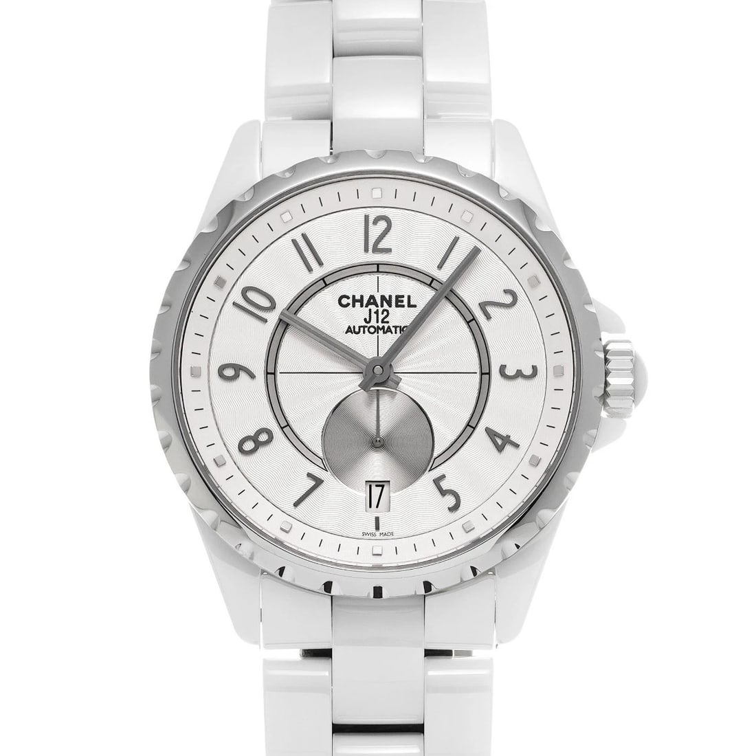 CHANEL J12 WHITE WATCH: CHANEL J12 White WATCH Brand: CHANEL Type: Wristwatch Material: Band Material White ceramic, Case Material White ceramic Color: Dial Color White Size: ??Case? H/about 36.5mm W/about 36.5mm D/about 10m