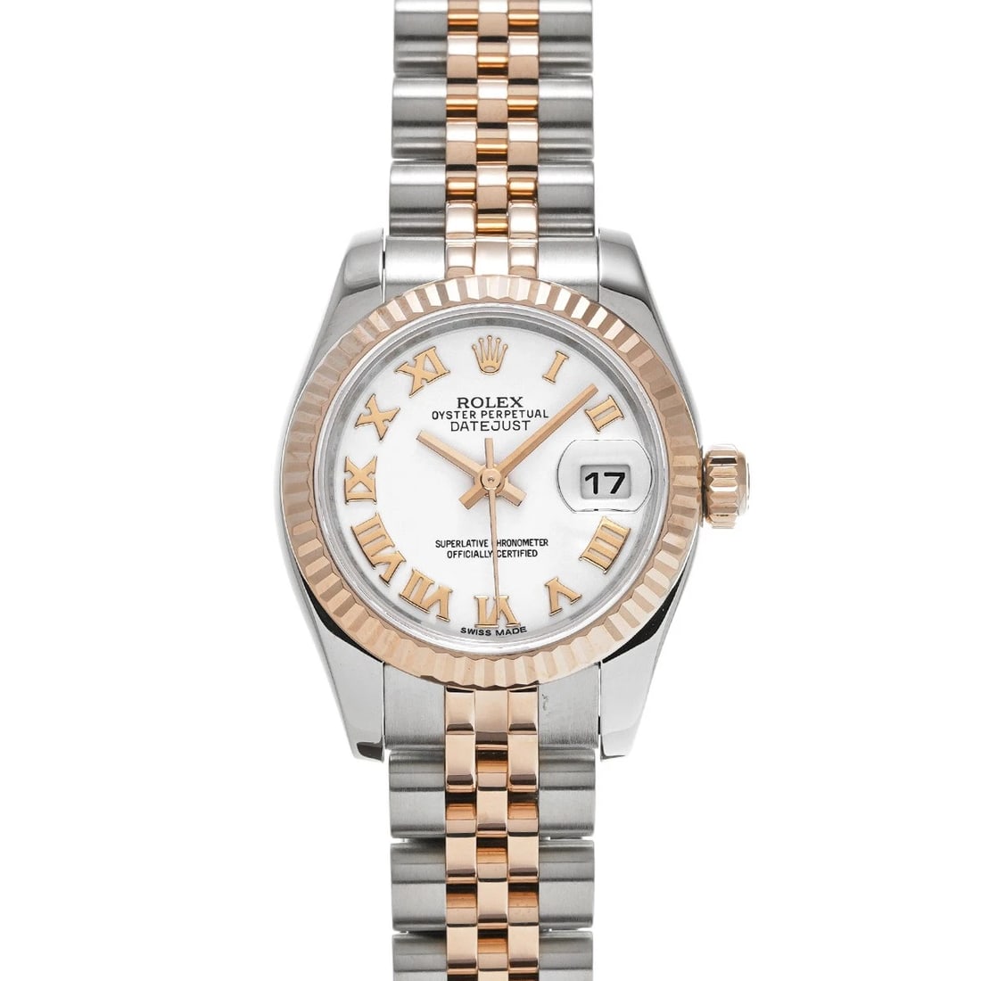 ROLEX DATEJUST WHITE WATCH: ROLEX Datejust White WATCH Brand: ROLEX Type: Wristwatch Material: Band Material Stainless steel/Everrose gold, Case Material Stainless steel Color: Dial Color White Size: ??Case? H/about 26mm W/about