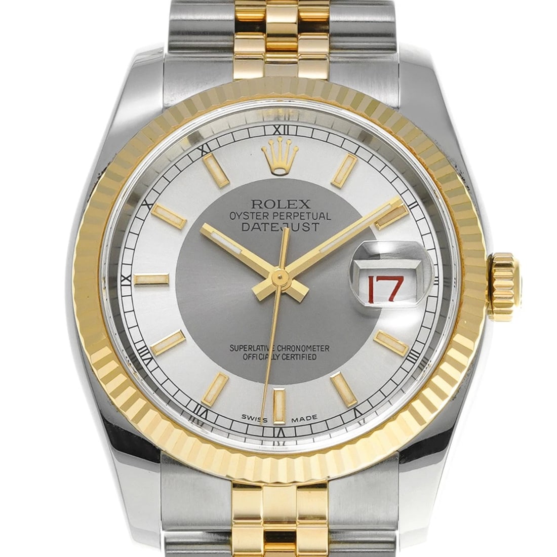 ROLEX DATEJUST GRAY/SILVER WATCH - 4