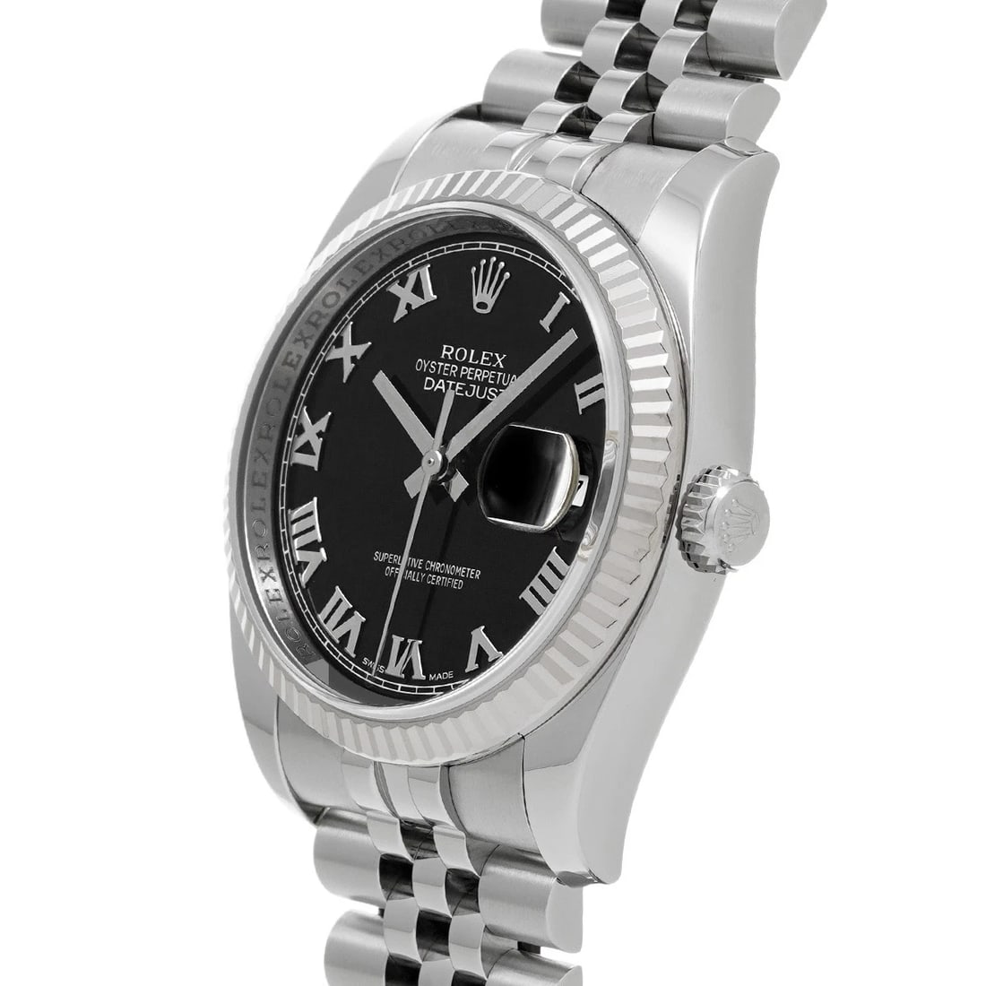 ROLEX DATEJUST BLACK WATCH - 2