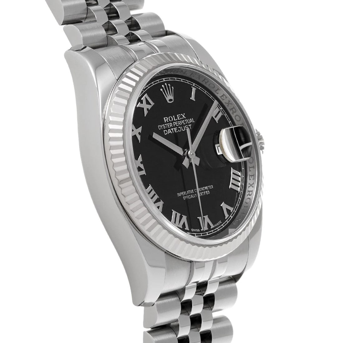 ROLEX DATEJUST BLACK WATCH - 3