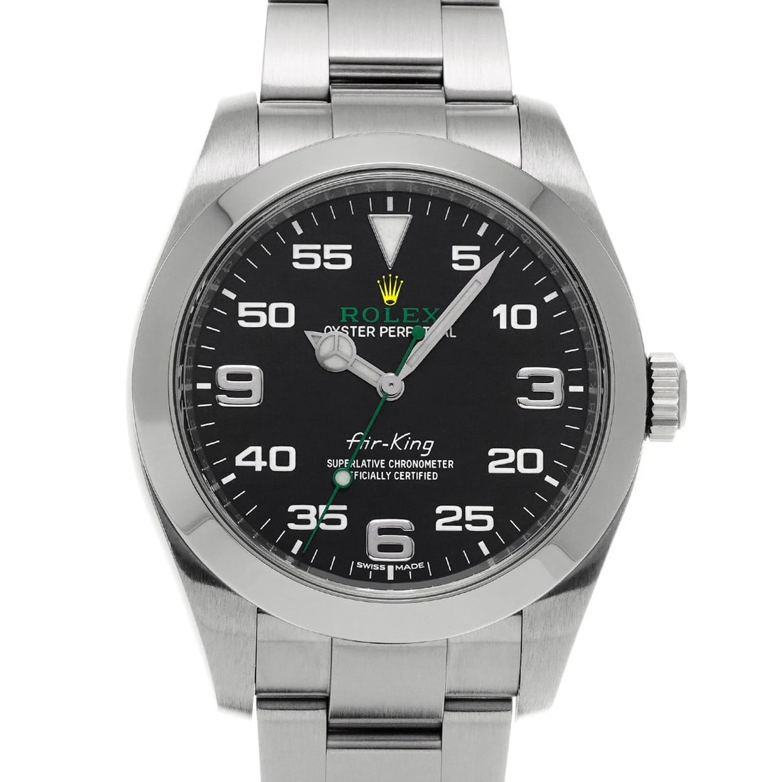 ROLEX AIR-KING BLACK WATCH: ROLEX Air-King Black WATCH Brand: ROLEX Type: Wristwatch Material: Band Material Stainless steel, Case Material Stainless steel Color: Dial Color Black Size: ??Case? H/about 40mm W/about 40mm D/about 