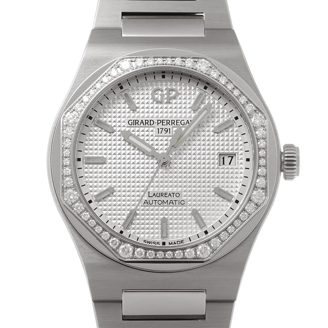 GIRARD-PERREGAUX LAUREATO SILVER WATCH: GIRARD-PERREGAUX Laureato Silver WATCH Brand: GIRARD-PERREGAUX Type: Wristwatch Material: Band Material Stainless steel, Case Material Stainless steel Color: Dial Color Silver Size: ??Case? H/about 38