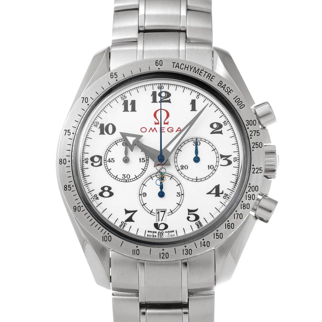 OMEGA SPEEDMASTER BROAD ARROW CO-AXIAL OLYMPIC COLLECTION WATCH: OMEGA Speedmaster Broad Arrow Co-Axial Olympic Collection WATCH Brand: OMEGA Type: Wristwatch Material: Band Material Stainless steel, Case Material Stainless steel Color: Dial Color white Size: ??Cas